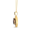 Thumbnail Image 2 of Le Vian Pear-Shaped Chocolate Quartz & Chocolate Ombré Diamonds Necklace 5/8 ct tw 14K Honey Gold 19"
