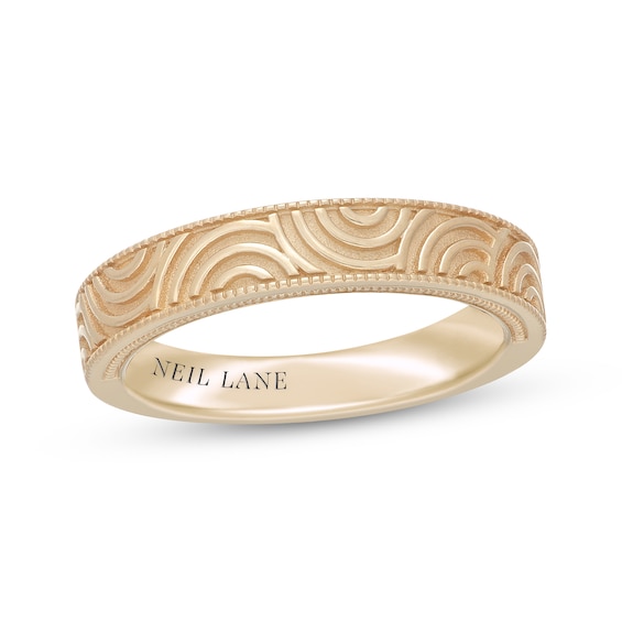 Neil Lane Patterned Wedding Band 14K Yellow Gold 4mm