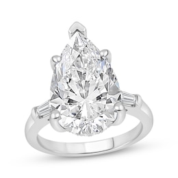 Lab-Grown Diamonds Pear-Shaped Hidden Halo Engagement Ring 9-1/4 ct tw 14K White Gold