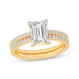 Now + Forever Lab-Grown Diamonds Emerald-Cut Bridal Set 2-3/8 ct tw 14K Yellow Gold