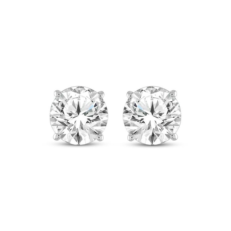 Main Image 2 of KAY Lab-Grown Diamonds Round-Cut Solitaire Stud Earrings 7/8 ct tw 10K White Gold (F/SI2)