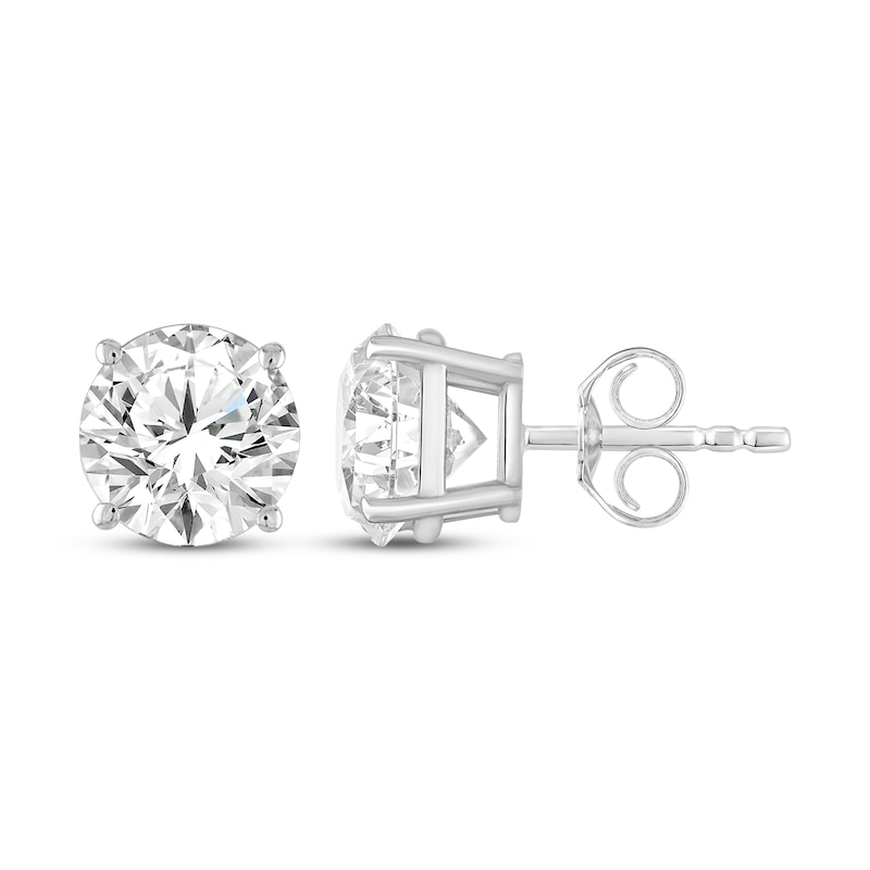 Main Image 3 of KAY Lab-Grown Diamonds Round-Cut Solitaire Stud Earrings 7/8 ct tw 10K White Gold (F/SI2)