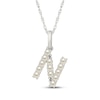 Thumbnail Image 1 of Cultured Pearl Letter N Necklace Sterling Silver 18"