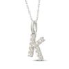 Thumbnail Image 2 of Cultured Pearl Letter K Necklace Sterling Silver 18"