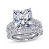 Thumbnail Image 1 of KAY Lab-Grown Diamonds Radiant-Cut Halo Bridal Set 10 ct tw 14K White Gold