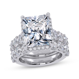 Now + Forever Lab-Grown Diamonds Radiant-Cut Halo Bridal Set 10 ct tw 14K White Gold