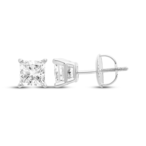 KAY Lab-Grown Diamonds Certified Princess-Cut Solitaire Stud Earrings 1-1/2 ct tw 14K White Gold (F/VS2)