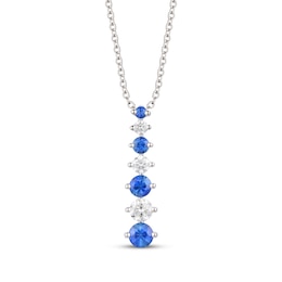 Le Vian Sapphire Necklace 1/3 ct tw Diamonds 14K Vanilla Gold 19"