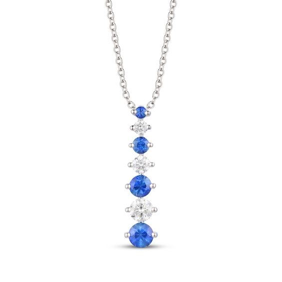 Le Vian Sapphire Necklace 1/3 ct tw Diamonds 14K Vanilla Gold 19"