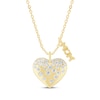 Thumbnail Image 1 of KAY Lab-Grown Diamonds Scatter Heart & "Mom" Charms Necklace 1/3 ct tw 10K Yellow Gold