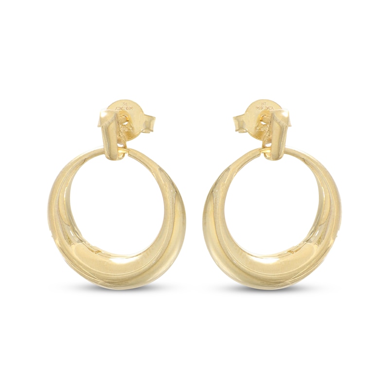 Main Image 2 of Tapered Circle Drop Earrings 10K Yellow Gold