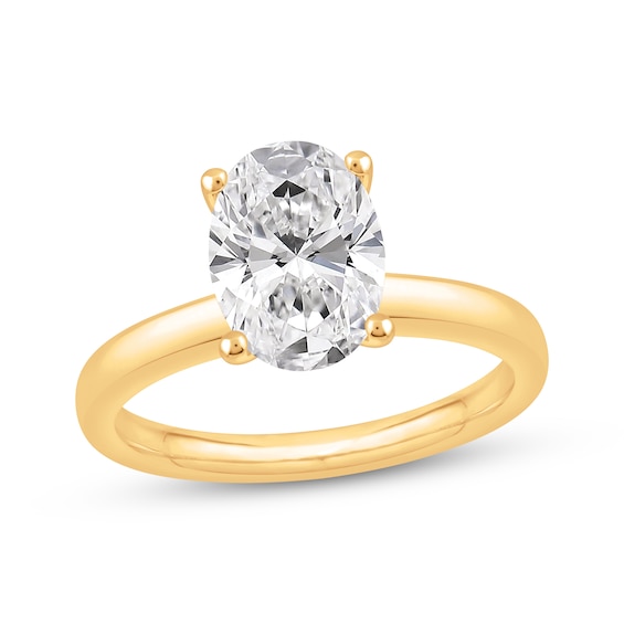 Now + Forever Lab-Grown Diamonds Certified Oval-Cut Solitaire Engagement Ring 2 ct tw 14K Yellow Gold (F/VS2)