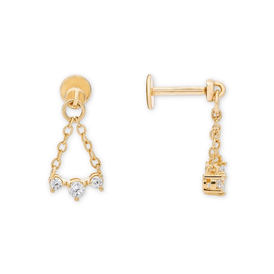 Rocksbox The Mariel Lab-Grown Diamond Drop Flat Back Earrings 1/8 ct tw 24K Yellow Gold Vermeil Sterling Silver