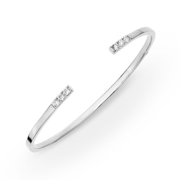 Rocksbox The Avery Lab-Grown Diamond Open Cuff Bangle 1/2 ct tw Sterling Silver