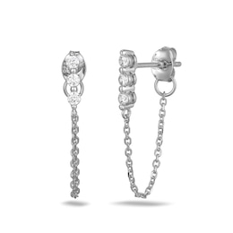 Rocksbox The Ulla Lab-Grown Diamond Chain Drop Earrings 1/5 ct tw Sterling Silver