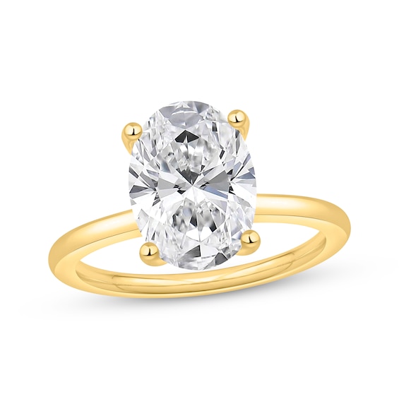 Now + Forever Lab-Grown Diamonds Certified Oval-Cut Solitaire Engagement Ring 3 ct tw 14K Yellow Gold (F/VS2)