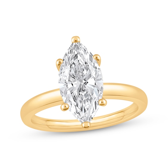 Now + Forever Lab-Grown Diamonds Certified Marquise-Cut Solitaire Engagement Ring 2 ct tw 14K Yellow Gold (F/VS2)