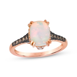 Le Vian Cushion-Cut Natural Opal Hidden Halo Ring 1/4 ct tw Diamonds 14K Strawberry Gold