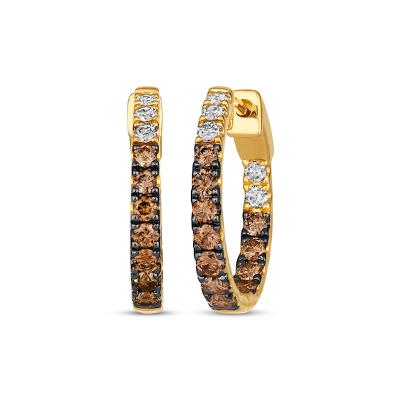 Le Vian Chocolate Ombre Earrings 1-1/8 ct tw Diamonds 14K Honey Gold