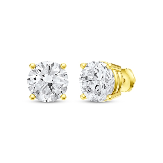 KAY Lab-Grown Diamonds Certified Round-Cut Solitaire Stud Earrings 6 ct tw 14K Yellow Gold (F/VS2)