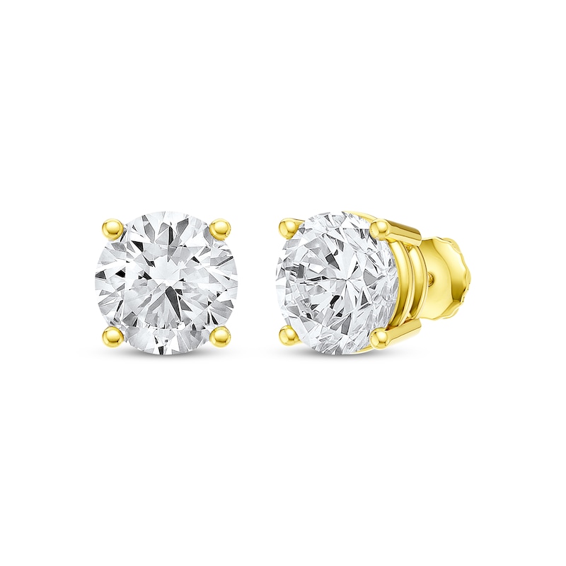 Main Image 1 of KAY Lab-Grown Diamonds Certified Round-Cut Solitaire Stud Earrings 6 ct tw 14K Yellow Gold (F/VS2)