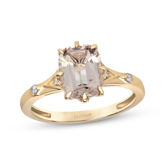 Le Vian Cushion-Cut Natural Champagne Quartz & Diamond Accent Ring 14K Honey Gold