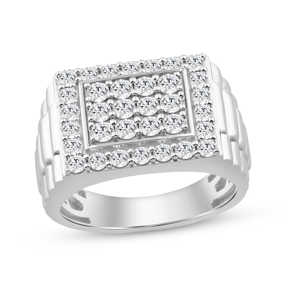 KAY Lab-Grown Diamonds Men's Watch-Style Ring 1-1/2 ct tw Sterling Silver