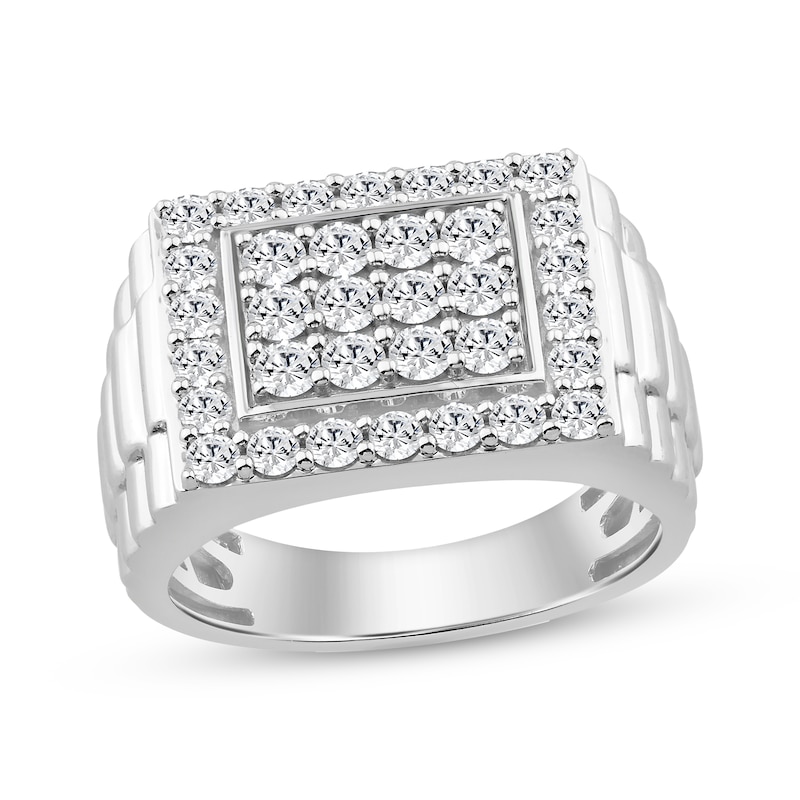 Main Image 1 of KAY Lab-Grown Diamonds Men's Watch-Style Ring 1-1/2 ct tw Sterling Silver