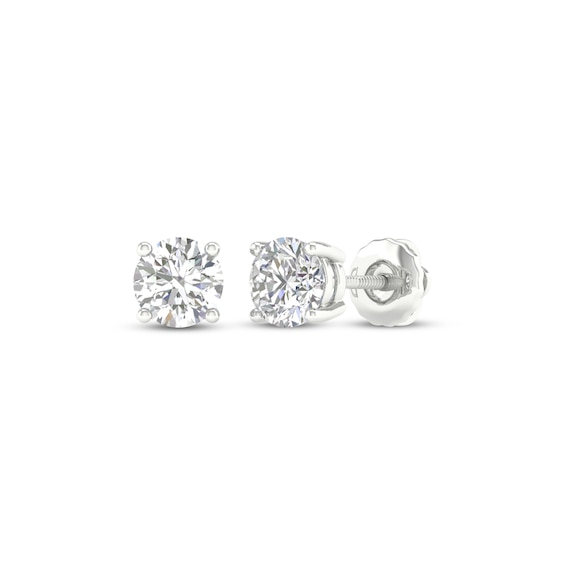 KAY Lab-Grown Diamonds Certified Round-Cut Solitaire Stud Earrings 3/4 ct tw 14K White Gold (F/VS2)