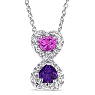 Couple's Birthstone Infinity Necklace (2 Stones)