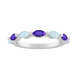 Marquise Birthstone Stackable Ring (2 Stones)