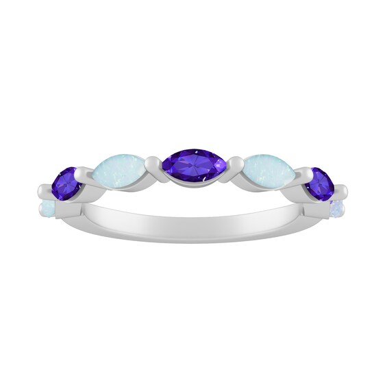 Marquise Birthstone Stackable Ring (2 Stones)