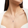 Thumbnail Image 4 of Le Vian Chocolate Twist Sapphire Necklace 1/6 ct tw Diamonds 14K Vanilla Gold 19"