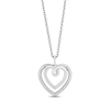 Thumbnail Image 0 of Hallmark Diamonds Double Heart Necklace 1/10 ct tw Sterling Silver 18"