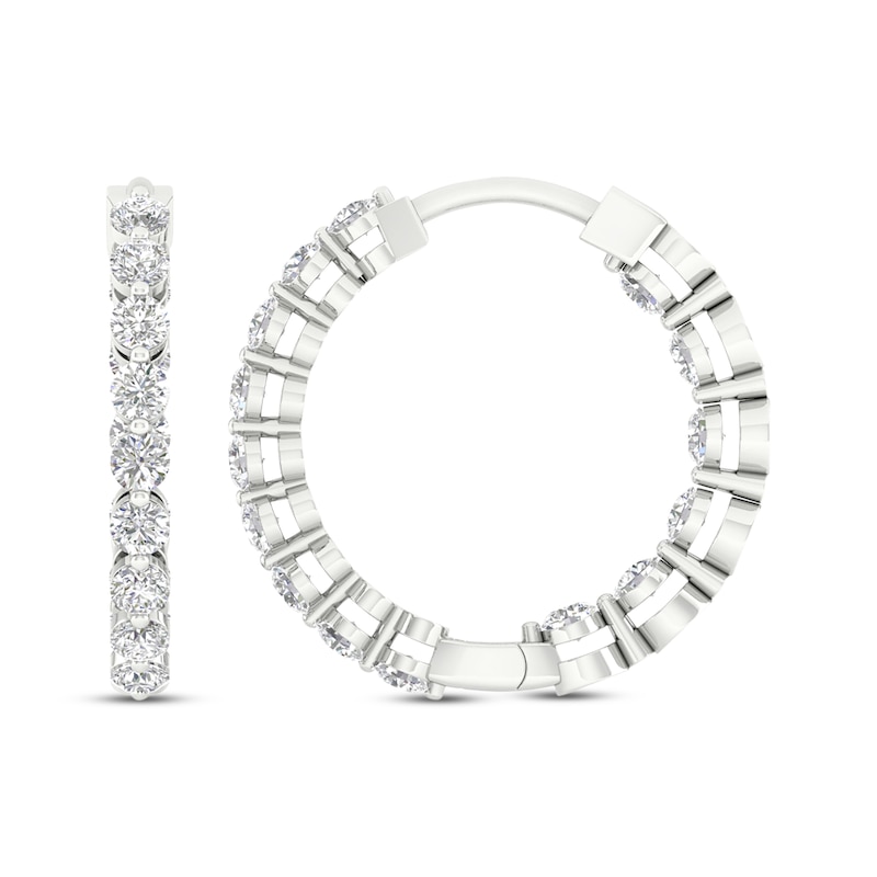 Main Image 1 of KAY Lab-Grown Diamonds Inside-Out Hoop Earrings 1 ct tw 14K White Gold