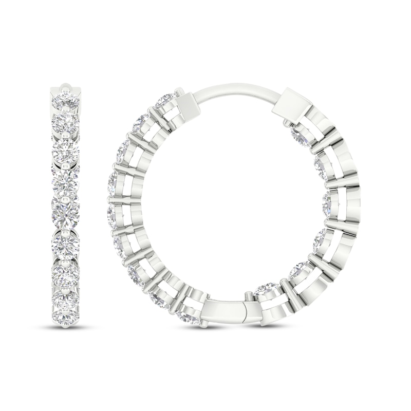 Lab-Created Diamonds by KAY Inside-Out Hoop Earrings 1 ct tw 14K White Gold