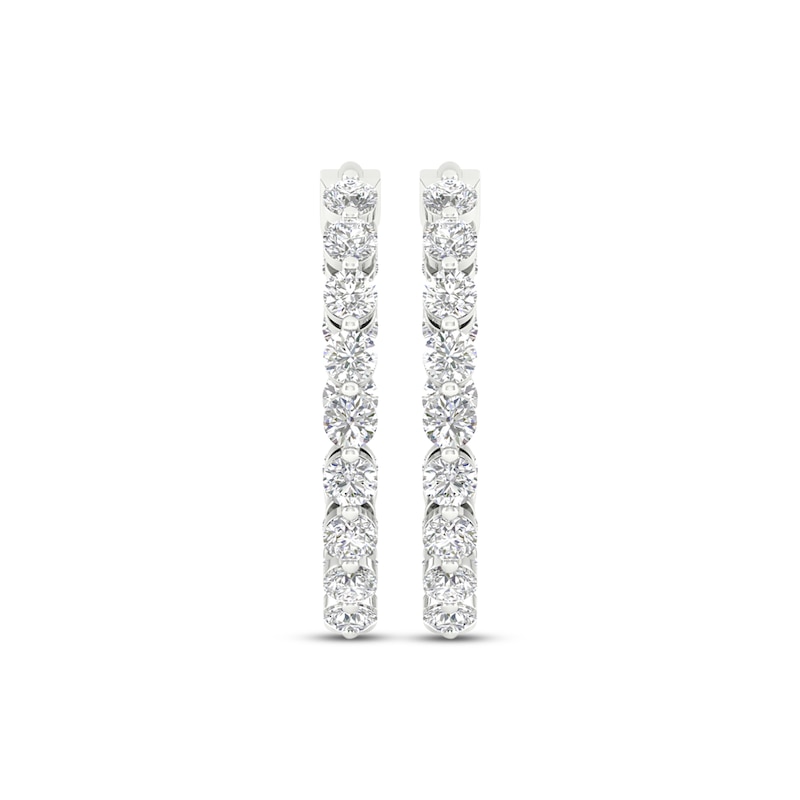 Lab-Created Diamonds by KAY Inside-Out Hoop Earrings 1 ct tw 14K White Gold