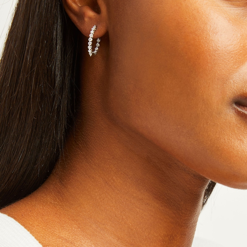 Main Image 3 of KAY Lab-Grown Diamonds Inside-Out Hoop Earrings 1 ct tw 14K White Gold