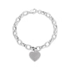 Thumbnail Image 3 of Round-Cut Lab-Created Ruby Heart Charm Bracelet Sterling Silver 7.25“