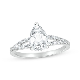 Pear-Shaped & Round-Cut White Lab-Created Sapphire "Vacation" Ring Sterling Silver