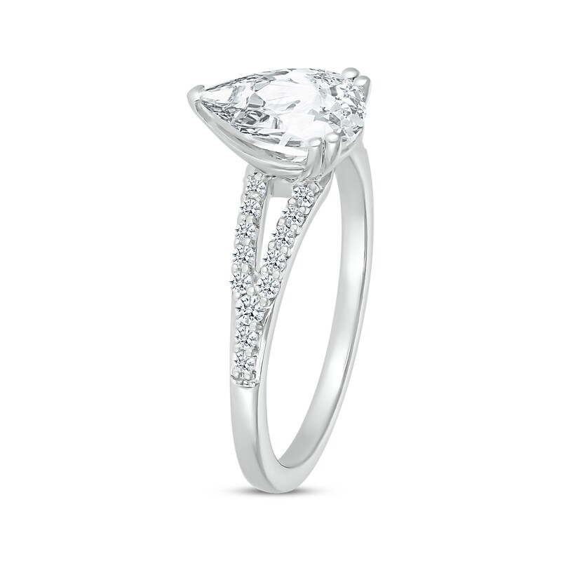 Main Image 2 of Pear-Shaped & Round-Cut White Lab-Created Sapphire &quot;Vacation&quot; Ring Sterling Silver