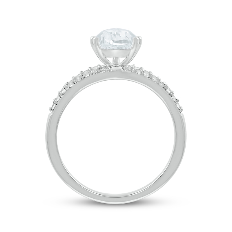 Main Image 3 of Pear-Shaped & Round-Cut White Lab-Created Sapphire &quot;Vacation&quot; Ring Sterling Silver