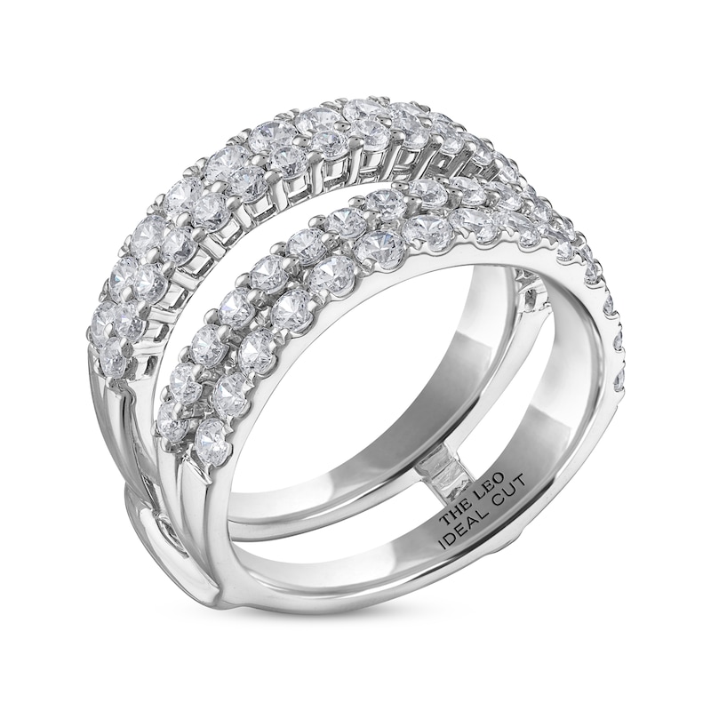 Main Image 2 of THE LEO Ideal Cut Round-Cut Diamond Enhancer Ring 1-3/4 ct tw 14K White Gold