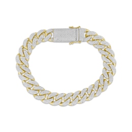 Men's Diamond Cuban Curb Chain Bracelet 2 ct tw 10K Yellow Gold 8.5&quot;