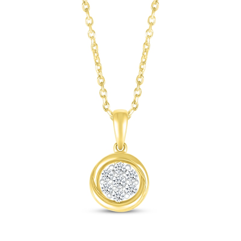Lab-Created Diamonds by KAY Twist Circle Necklace 1/6 ct tw 10K Yellow ...