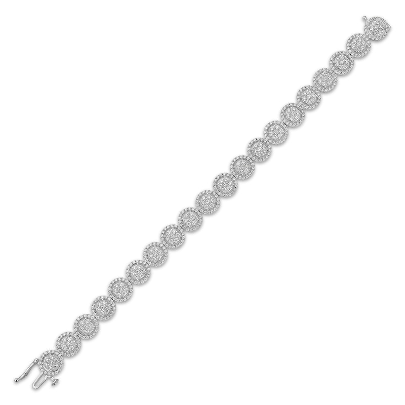 Main Image 2 of Diamond Circle Link Bracelet 5 ct tw 10K White Gold 6.85&quot;