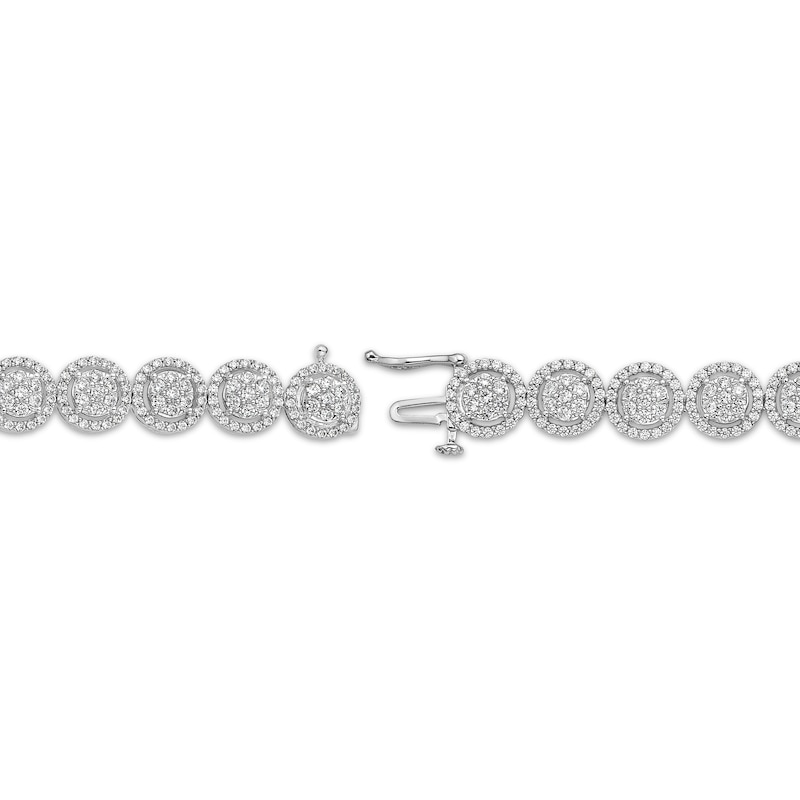 Main Image 3 of Diamond Circle Link Bracelet 5 ct tw 10K White Gold 6.85&quot;