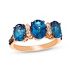 Thumbnail Image 0 of Le Vian Blue Topaz Ring 1/4 ct tw Diamonds 14K Strawberry Gold