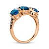 Thumbnail Image 2 of Le Vian Blue Topaz Ring 1/4 ct tw Diamonds 14K Strawberry Gold