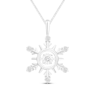 White Diamond Accent Rhodium Over Sterling Silver Two-Tone Angel Pendant  With 18 Cable Chain - DSW032
